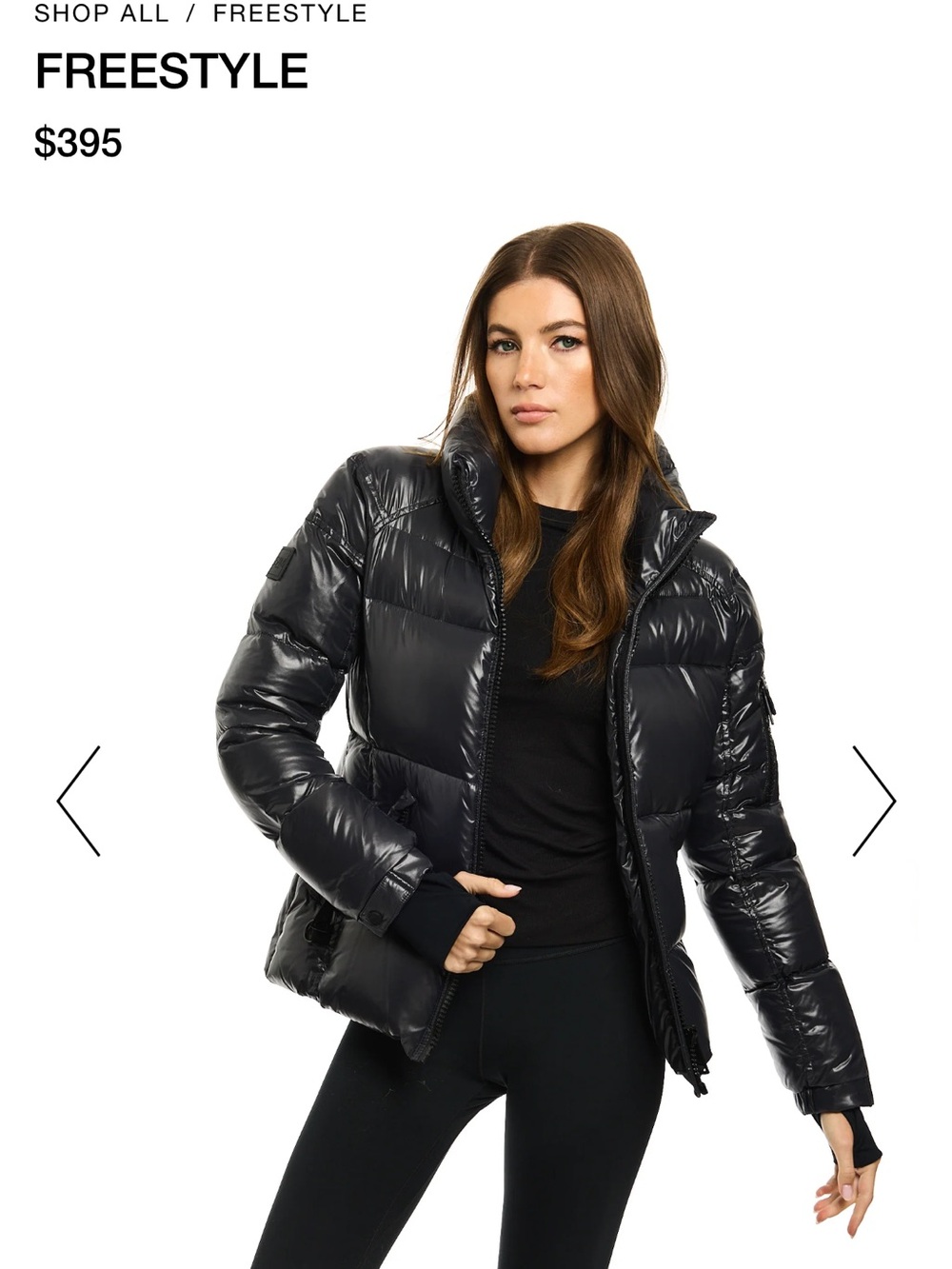 SAM. Black Glossy Puffer Jacket
